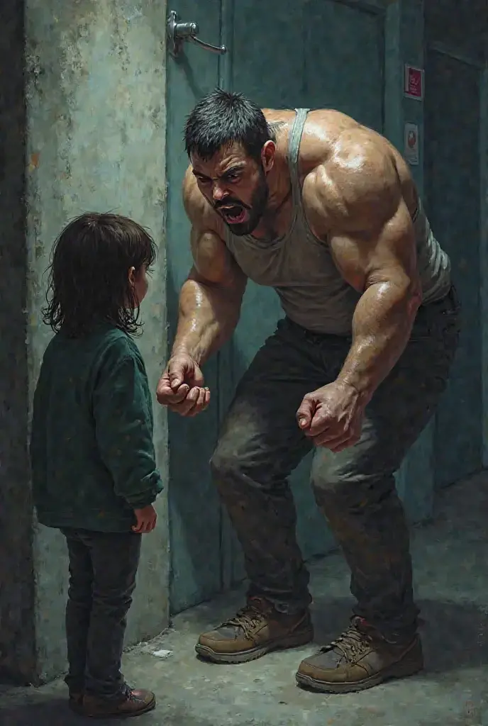 Feminine boy beaten up by muscular man