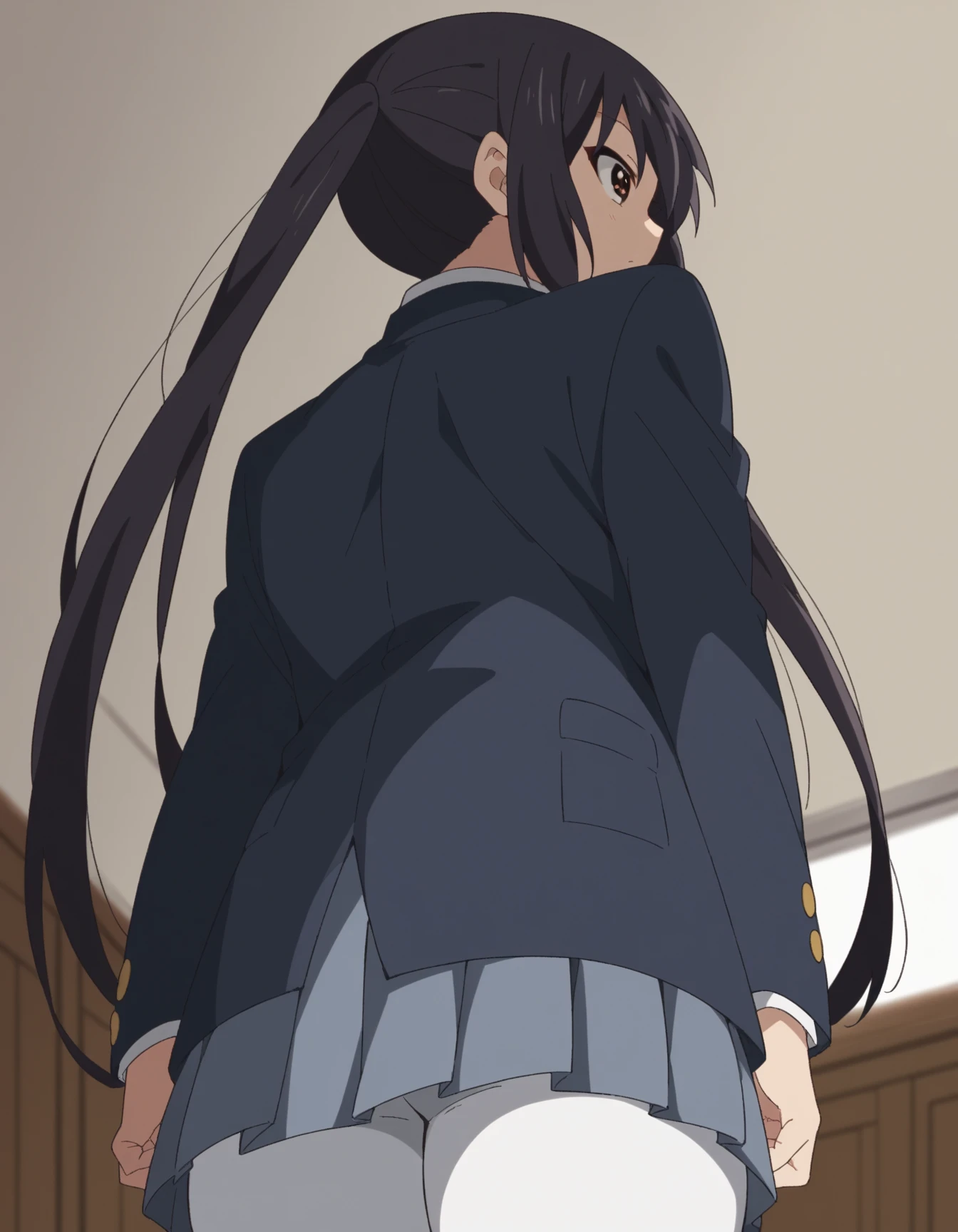 nsfw,(masterpiece, highest quality: 1.2), Looking up from the bottom of the stairs、とてもEmbarrassingパニックsmile, looked back、Leaning forward、(The wind blew up her skirt, exposing her buttocks.....................、Touch your buttocks with both hands、 looked back、Leaning forward、(The wind blew up her skirt, exposing her buttocks.....................、Touch your buttocks with both hands、 looked back、Leaning forward、(The wind blew up her skirt, exposing her buttocks.....................、Touch your buttocks with both hands、alone, 1 girl, alone, panties,,black,Sailor suit,blazer,your heather, smile, Mouth closed, View your viewers, Long black hair, head band, Earrings, Big Breasts, Medium Waist, Medium Hips, wide thighs, Embarrassing, Charm, smiling with her Mouth closed, Good move.., Excellent anatomy,panties,,Sailor suit,blazer,Looking up from the bottom of the stairs、とてもEmbarrassingパニックsmile, looked back、Leaning forward、(The wind blew up her skirt, exposing her buttocks.....................、Touch your buttocks with both hands、
