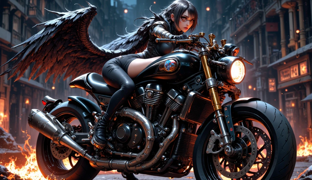 Dragon_Howling Heroe_Girl outfits Ghost_Rider suit Urban deep path equirectangular SkullFire_Rider Beholder Drag Queen motorcycle rider Unrealengine5 utra Cinematic Masterpiece Van_Gogh chef-d' bike sunLight🎈🍦🍹❤🔆🕡(😘(kneeling:1.1)👩🎀👗⚜👒🥿👡🩲💅)🎪🎢🎡🎠 hyper photo-realistic saturate meticulously intricate ultra optimal ultra_high-def ultra_high-quality accurate ultra_high-details ultra_high-res color-coded shading perfection reflex extreme improved Octane_rendered opengl-shaders glsl-shader UHD XT3 DSLR HDR "Ororo Munroe" Baroque symmetrical ((Goddess athletic Diva african black dreadlock curly agate blackess skin tanmed epic gorgeous clean cheekbones effects rougeoiment embarrassed lazuli ultra beautiful yeux dark brown pupils black irises turquoise sapphires ecstatic open mouth teeth obvious smile (tougue fall droplet water drop of water) cape levitating jacket floating Bridaldress Dickey Collar Charm Elastic Lace Turtleneck Sleeve Blouse Pullover Lining clavicles shoulders:Open papillotes white leather tiny breasts fine sideboob satin safran orange yellow skirt soies assorties lace corsait gothic zip tin livid red thick amples spinelles nombril revealing diamond heart chastity_belt silver adorned padlock Gold lock pubis scarlet pubis-hairy obvious indigo garter snap thighs legs boots)) ruby invoke CGSCOSITY onyx Tourmaline silver opals moto inox Mechanized carbonite skull reflection armor chrome gold fathom brass lava navy plasma earth lava incandescent flash-fire-shoot depthfield ark population car background floraison Monarch kindergarden monster butterfly tattoo Bruce_Weber girl naked sex nsfw multi various etc. --v 5.2 --s 1000 --c 20 --q 20