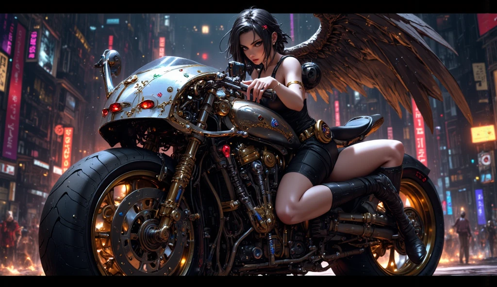 Sun epic Masterpiece Ocean Sea sunlight backlight Goddess Beach deep path beholder outdoor mounted motorcycle_Harley_Davidson Suncraft Artificier hearth sundrop urban Equirectangular_360 "Armada" contre-jours moto "Heavy Metal" Devastating Will-o'-the-wisp iota pixie sprite luminescence war battle mature female "luis Royo" dazzling ride bike, Cosplay riders richesse Amiral decorated "Nicki Minaj" Commander jukebox Pilots jacket cow-boy flag Earth sunLight ultra pro-Photorealistic optimal ultra_high_quality opengl-shaders ultra_high_detail accurate reflex ultra_high-resolution perfection graduates volumetric lightning improved Octane_rendues UHD XT3 64K 32K DSLR HDR UnrealEngine5 3dcg shadow Diva analogiques hairstyle dreads bangs extatiques symmetrical athletic african body skin tanmed suave cheekbones effects embarrassed glushes eye-liner saphirs saturate gorgeous dark beautiful eyes black pupils brown iris lazulis turquoise open mouth teeth (tongue droplet water drop of water) obvious smiles choke Floating Jacket Eccentric Cape Levitating Shoulders-Off Shirt Lace Clavicles White Papillotes embroidered leathers breasts reveal sideboob satin livid yellow orange corsait thick felt skirts matching bristles ample swinging spinels navel waist belt-chastity revealing heart diamond padlock silver agate pubis scarlet pubis-hairy indigo bristles protrusions silk Snap-lock tin gold garters thighs legs stainless steel boots gothic onyx, rubis summon milkweed floraison invoque viceroy magic incandescente creature CGSCOSITY butterfly Cristallines Wings (EOS R6 135mm 1/1250s f/2.8 ISO400) Monarch, Canon-ion flash blow glow opale impact, straight outfits armor heavy chrome flat rune lava bands population Tourmaline glyphe plasma cuivre "cyberpunk" background forest glass mirror monster Fire Blast Flame Engravings Chef-D' tattoo (par Michelangelo) Bruce_Weber sex girls naked nsfw varied multi etc.