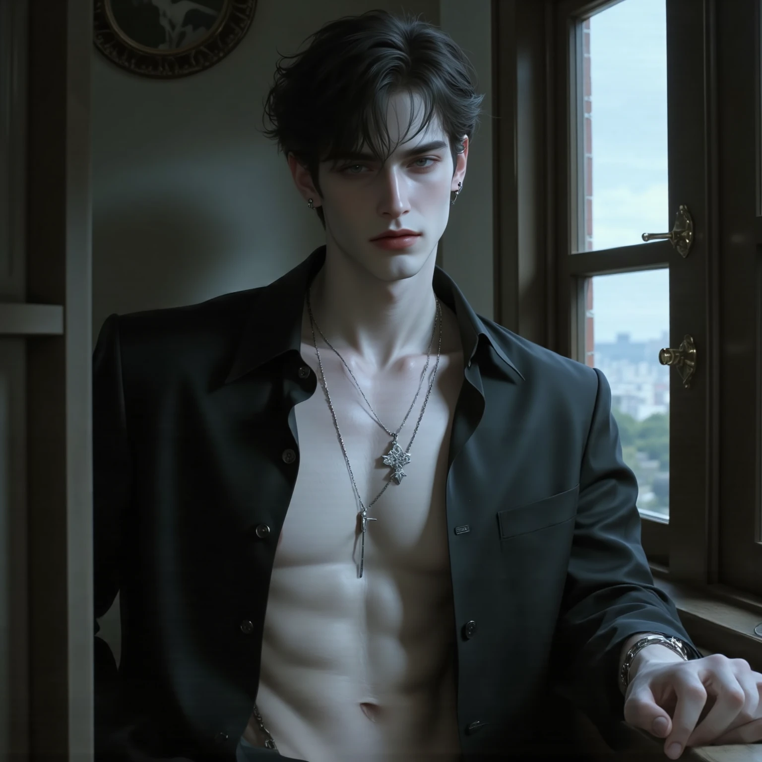 male, robert pattinson, male short hair, black eyes, maculine face