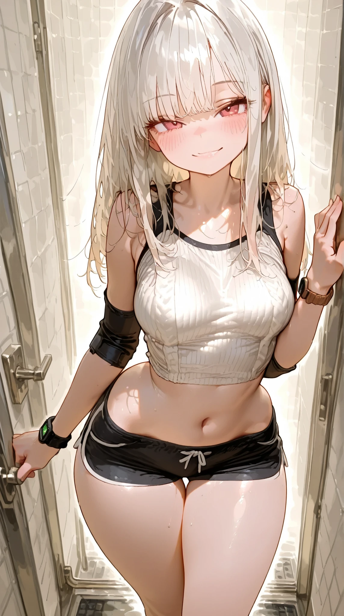 Super detailed、highest quality、best image quality、masterpiece、8K、blonde curly hair、(SFW huge body)、(((Rear view)))、cowboy shot、Wearing a thong