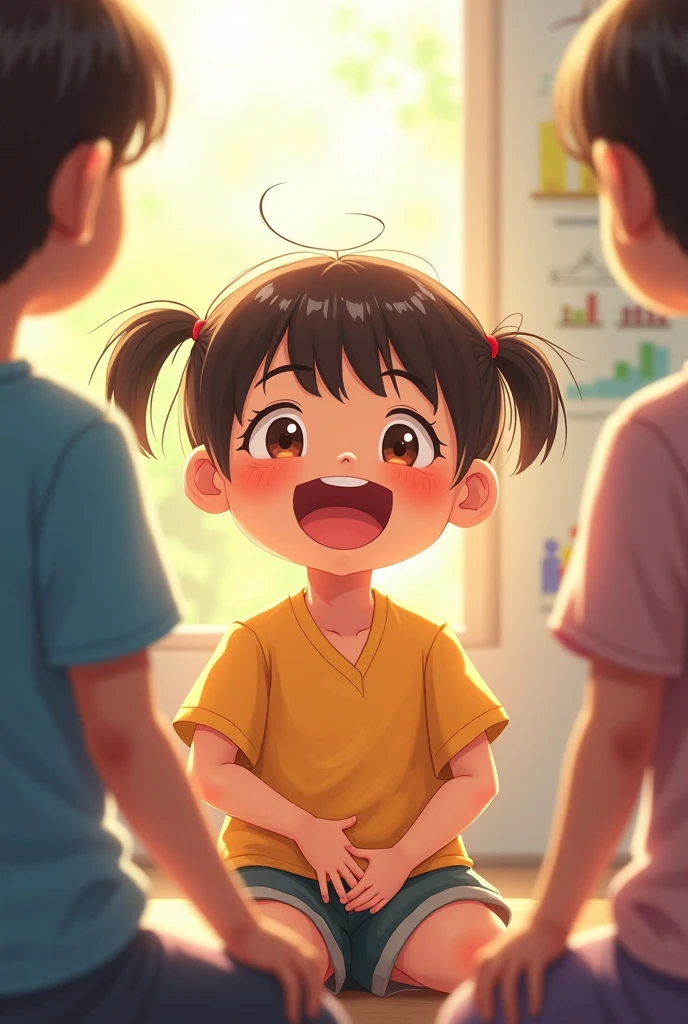 There was a young girl with a toothbrush in her mouth, Realistic anime 3 D style, Guviz-style artwork, Artgerm and Atey Ghailan, atey ghailan 8 k, lovely digital painting, Guviz, Digital anime illustration, Anime style. 8K, author:yanjun cheng, 3 d anime realistic