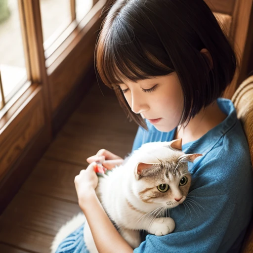 Momotaro and cat