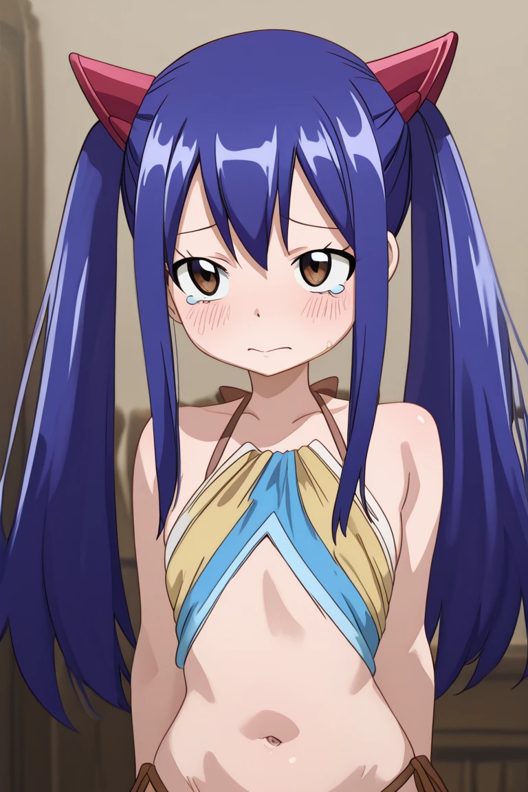 masterpiece, highest quality, High resolution, Arwendy, Long Hair, Twin tails, hair ornaments, Exposing shoulders, 
,Bracelet, bracelet, Bedroom,Cowboy Shot, 
Embarrassed,nsfw,1 boy, a boy is grabbing girl’s breasts from behind