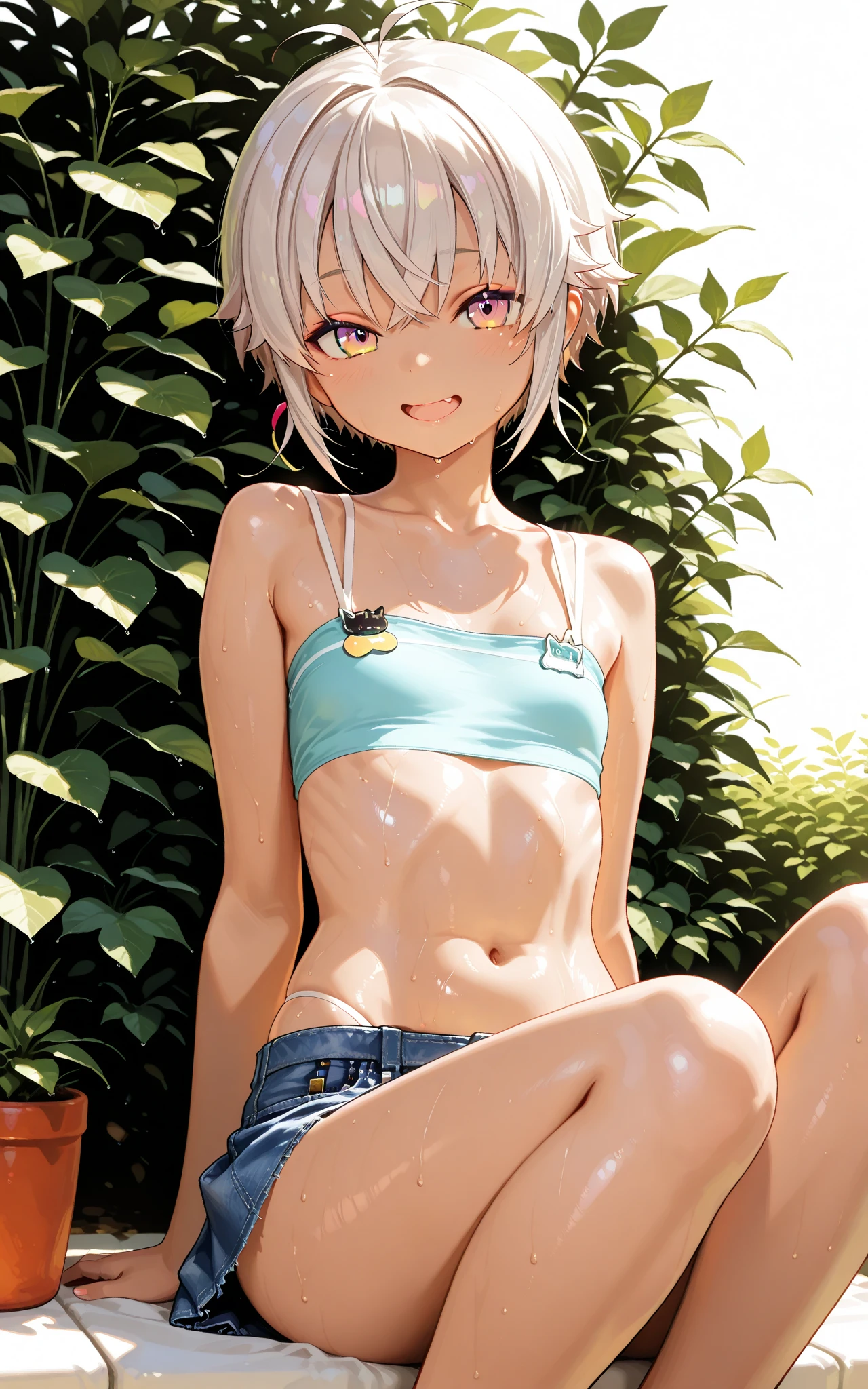 One girl,Kaoru、Gentle expression、smile、Welcome、Cute pose、Pastel-colored sexy swimsuit、nsfw,Ocean、beach、sunset、Sitting、Leg spread、from below,A complete depiction of the human body、masterpiece, Highest quality, Game CG, ultra detailed、highres、extremely detailed CG