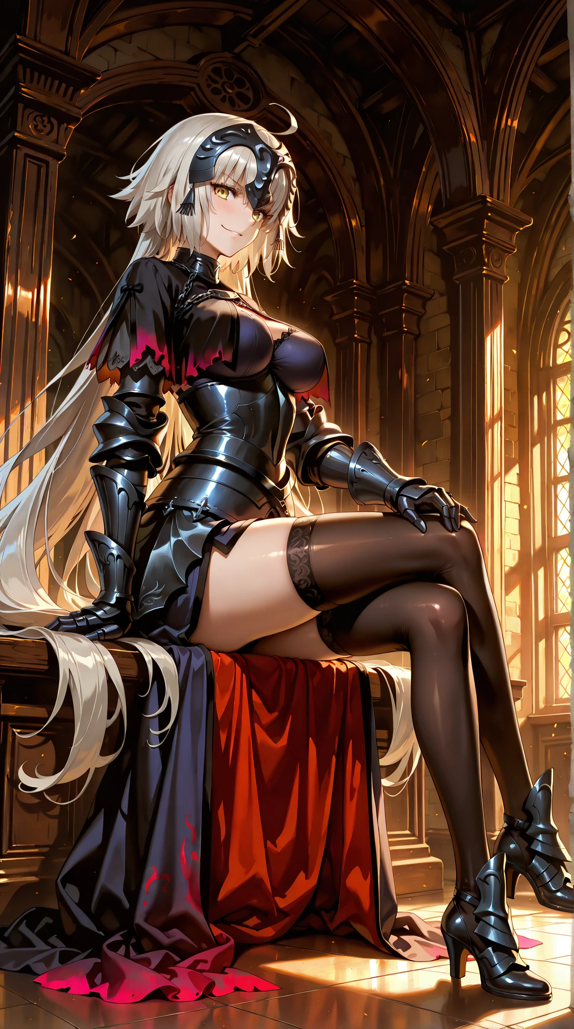 ((highest quality)),(Ultra-high resolution),(Very detailed),(Detailed Description),((The best CG)),(A masterpiece),Ultra-detailed art,Amazing drawing art,(Art with precise detail:1.5), (Female Devil:1.6),(Beautiful and well-proportioned face:1.5),smile:1.4,(Sharp, pointed canines:1.5),(A gothic dress with intricate and beautiful embroidery.:1.8),Black pearl:1.6, (A dark, flickering light:1.6),(Immoral and luxurious bed:1.5)