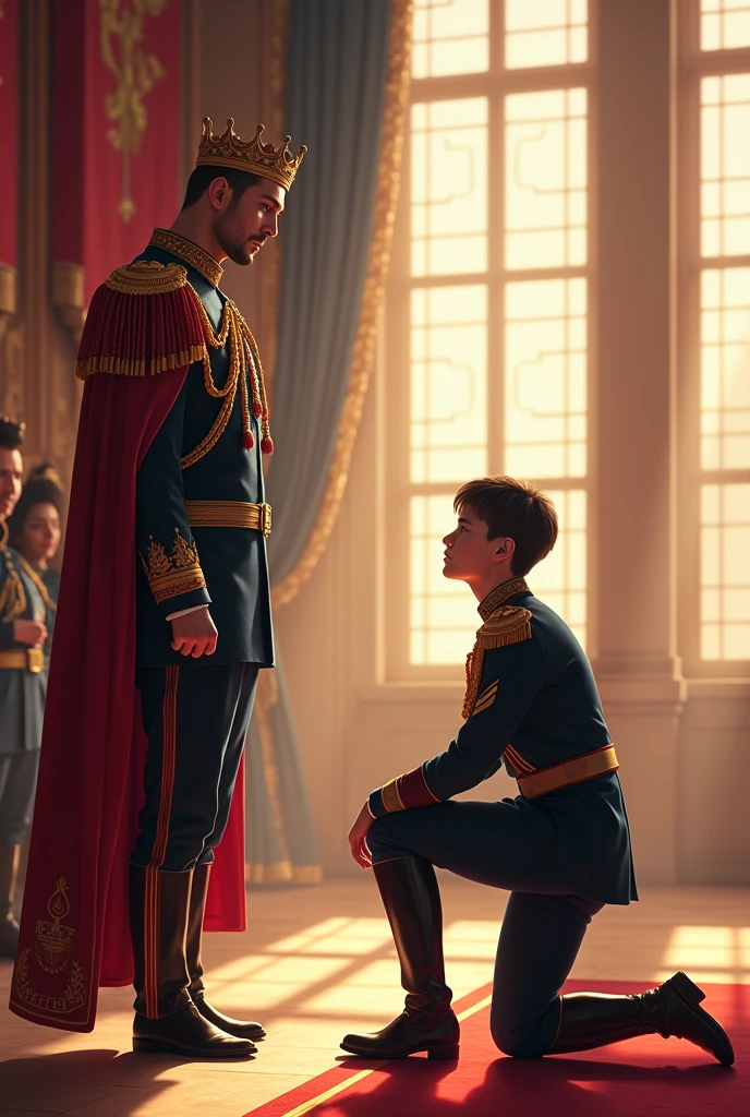 The child bows over his father in salute --auto --s2
