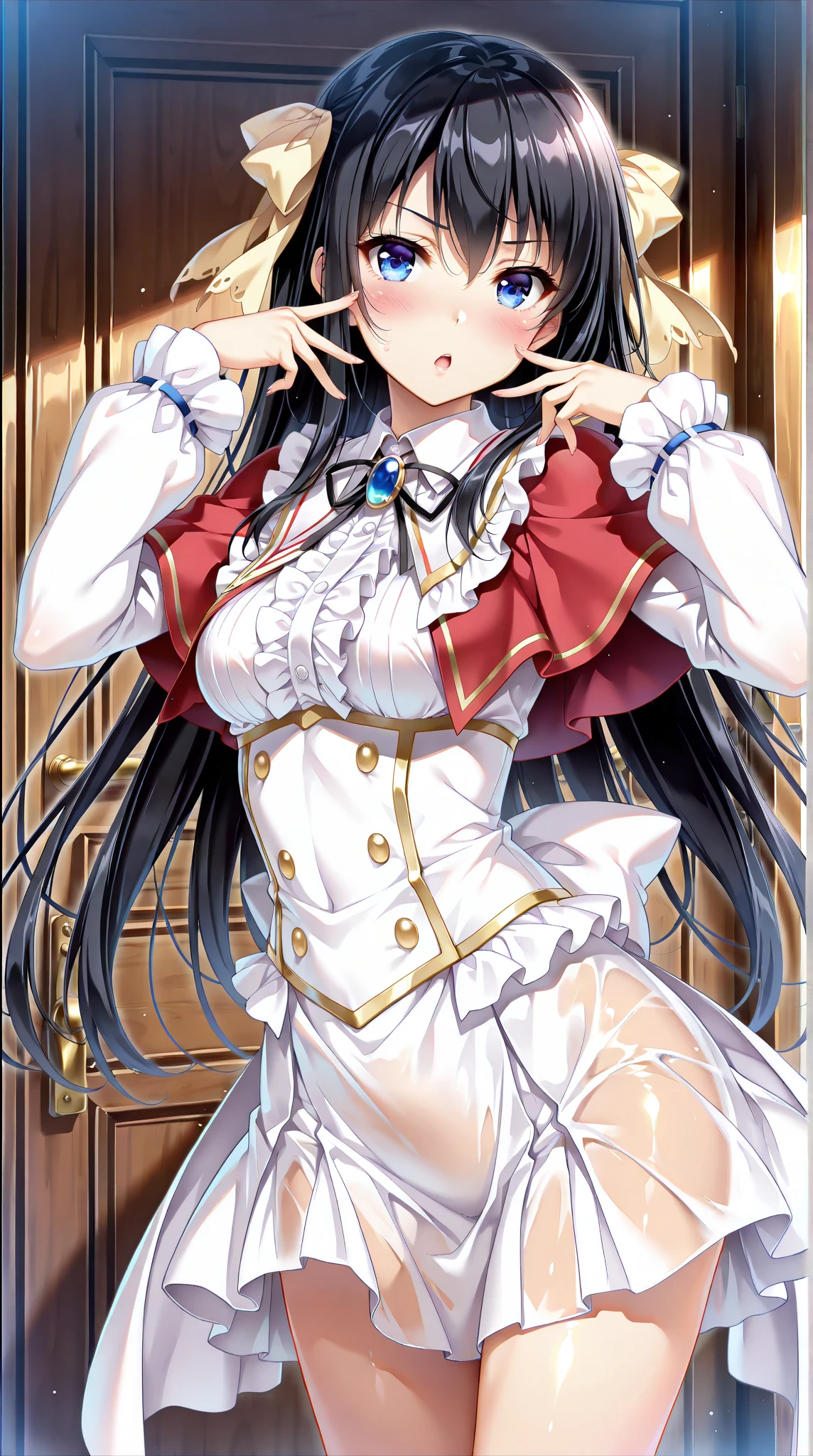 High-quality illustrations, doujinshi cover_page, highres, absurdres, The story of the meeting of a girl and a wolf,