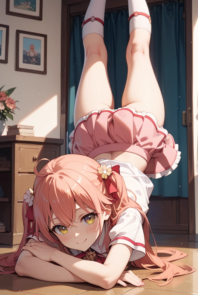Masterpiece、最high quality、high quality、High definition、High resolution、High detail、Lens flare、Ray Tracing、high qualityのテクスチャー、high qualityの影、Beautiful details、Detailed explanation、Detailed texture、Realistic facial expression、Realistic and colorful、Slender、Cinematic Light、Side light、Sharp Focus、(1 Girl:1.3)、(Intricate detailakeup、Pure Eros Face_v1:0.5)、(Details Beautiful delicate face、Detailed beautiful delicate eyes、Perfect Facial Proportions、Detailed skin、Charm)、Facial expression during orgasm、Fancy Shortcuts、Beautiful bangs、(Two-tone gradient hair color)、slender、(Upturned beautiful breasts)、(Detailed crotch、Open crotch、Showing off your crotch)、Female juice、Experiencing the best orgasm、(Spread your knees and open your legs)、(Raise your arm and make a peace sign)、White front opening shirt、Crop top、Thighini skirt、Flip up、High slit、White V-cut、White Thong、socks、boots、Low-angle composition、Licorice uniform、Two-tone dress、Red dress、Grey Dress、Neck ribbon、Long sleeve 、(Take a deep breath、Work on this image step by step)