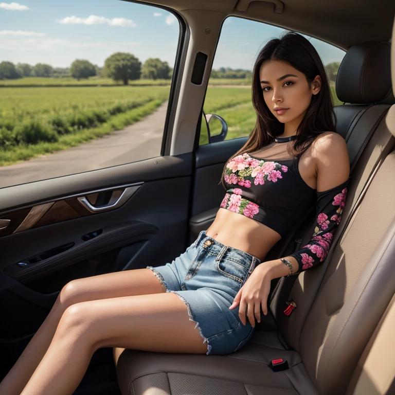 Girl on car
