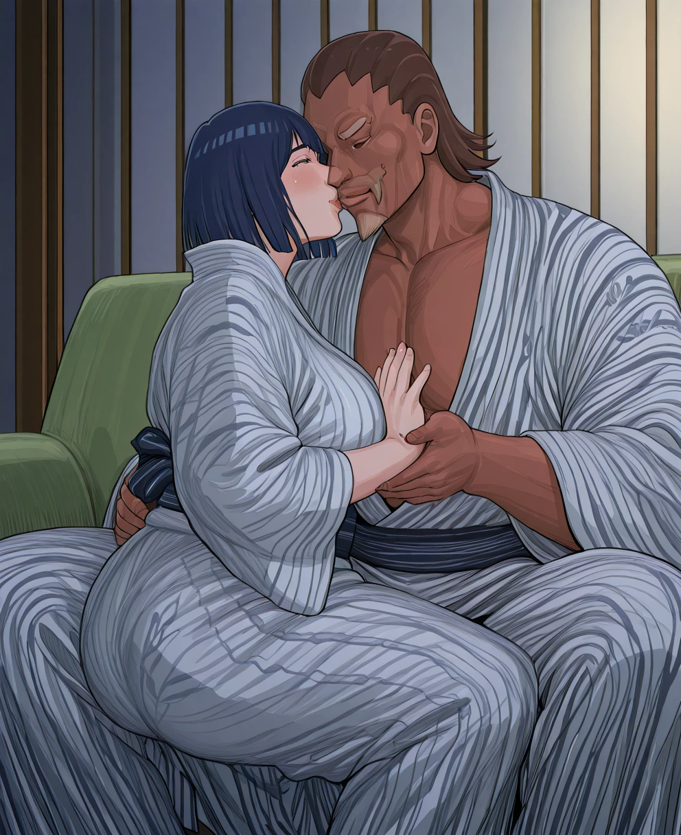score_9, score_8_up, score_7_up, score_6_up, score_5_up, score_4_up,source_anime, BREAK uncensored, official art, official style,anime_screencap , anime coloring ,dbj , qqx, cch, [[zjw]] , 1girl ,Koubuin Yuuhi, blue hair , purple hair , high ponytail , blue eyes , (((rolling eyes))) , (((cry))) , (((tears))) , (((saliva))) , (((clenched teeth))) , kimono , sex from behind, 1girl, ass , doggystyle, torso grab, motion lines ,rough sex , rape , 1boy, Dark-skinned men , (((Muscular man))), (((ugly man))) , (((Size difference))) 