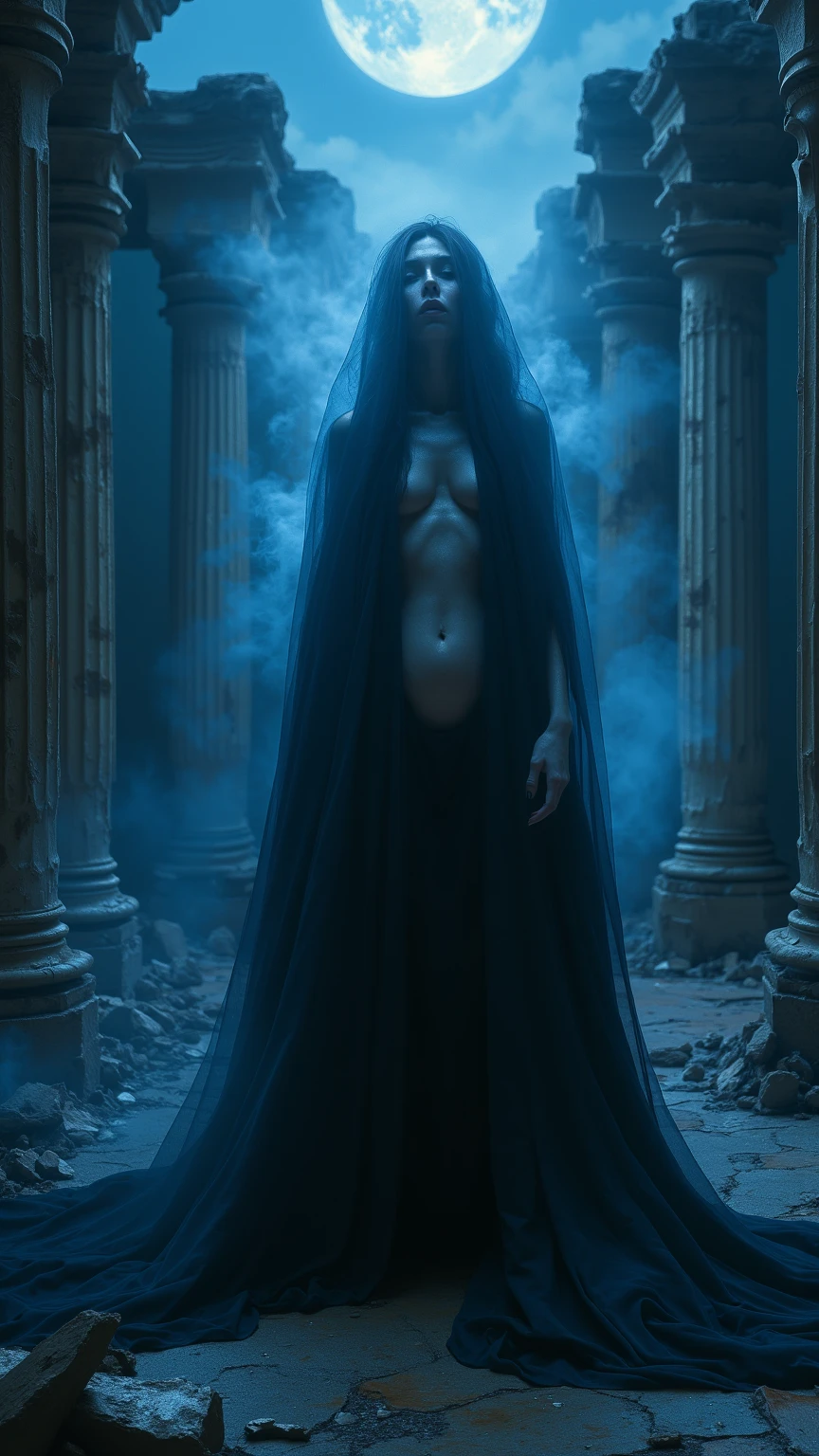 
gigantic pretty arabic 20yo girl big tits statue with tentacles in a dark mysterious scary ancient vast room dust particles light specs light rays eerie myst breath taking background braziers light torches 64k uhd canon eos r850

