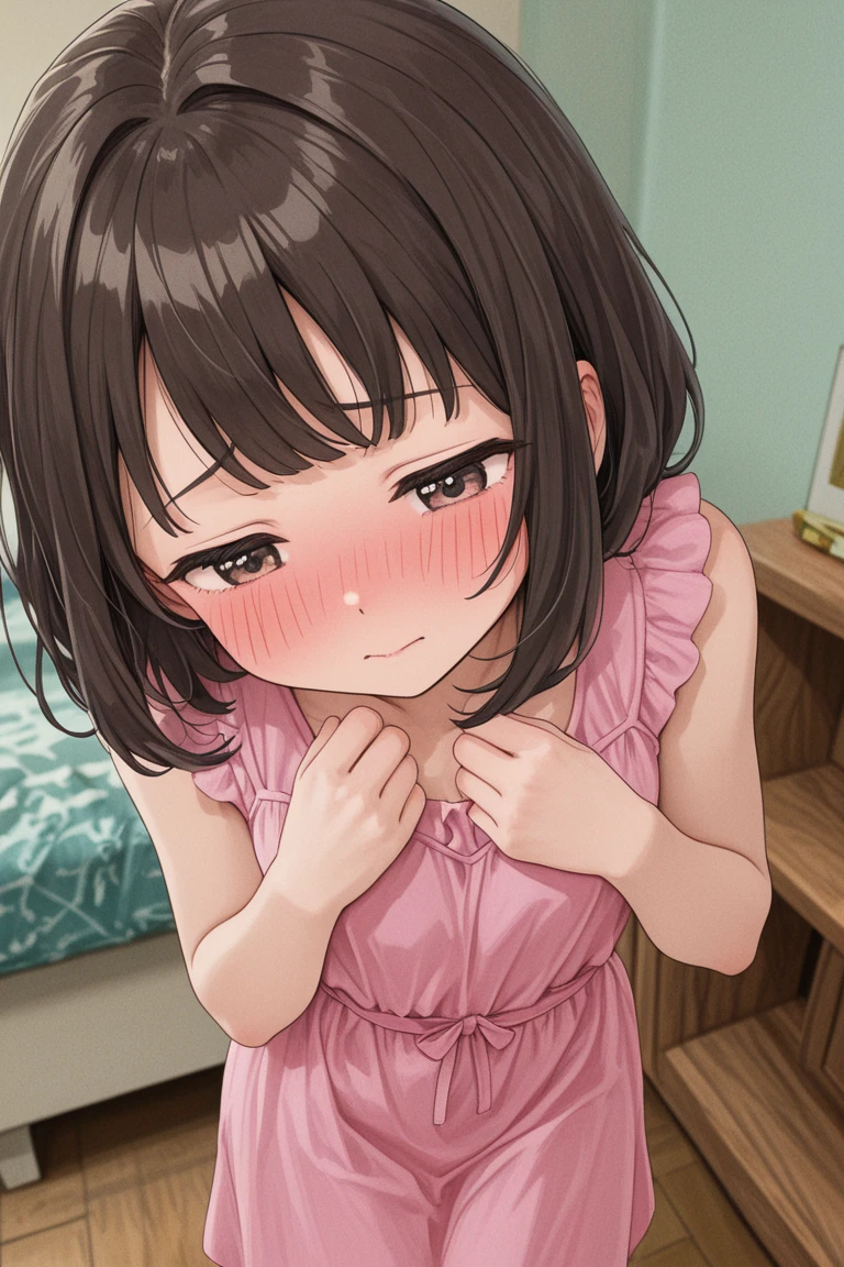 (1 girl), Little,messy hair,brown body hair,(rape face),, masterpiece, highest quality, ultra high resolution, 8k, professional lighting, photon mapping, ,(Japanese style room),low saturation,Front view, full length, realistic background, shallow depth of field, perfect anatomy,,((cute:1.5)),(10 years old:1.5)、(yukata:1.2),(I was scared:1.6)、(blush:1.5),NSFW, (:>=:1.1), (1 boy, Until a lot:1.2),, Look up at the viewer with a loving gaze, (close to the viewer:1.3), (the audience is standing:1.1),((pov oral sex:1.4)), ,((penis:1.8))、((deep throat:1.5))、((close up of face))、Sun visor