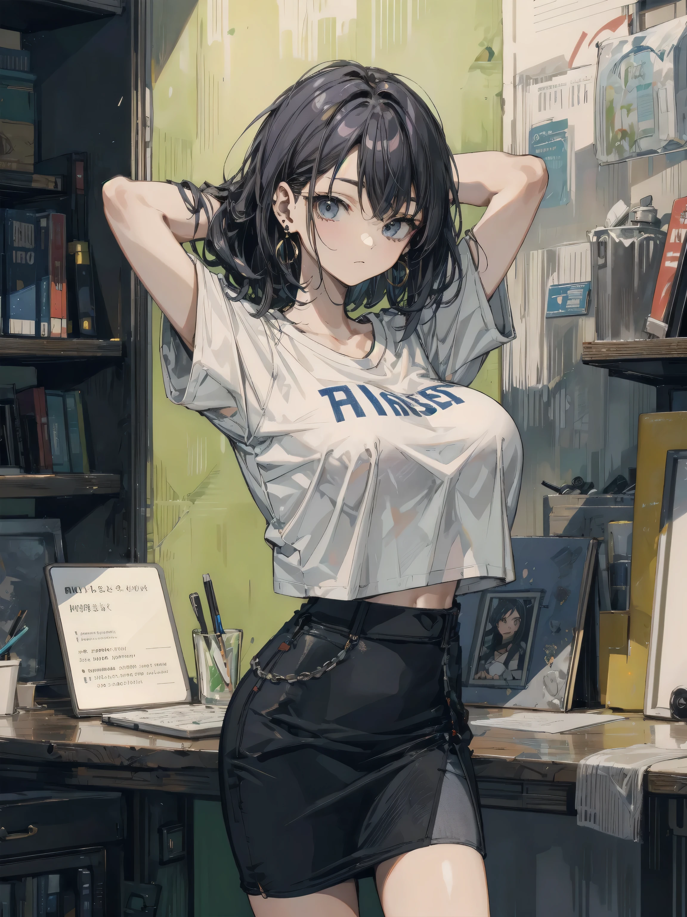 photore, Banks art stickers,Kelly Brooke , liberta, seele, Digital illustration, Manhwa Style, perfect anatomia, at centre, nearing perfection, dynamic, The is very detailed, Watercolor painting, art stations, concept-art, smooth private parts, Focus sharp, illustratio, Artwork by Carne Griffiths and Wadim Kashin,Bigchest,anime girl alone,Medium length pose and cute clothes, Soft short hair with bangs, Heterochromia, perfect anatomia, at centre, nearing perfection, dynamic, The is very detailed, character sheets, art stations, concept-art, smooth private parts, Focus sharp, illustratio, art by kim jung gi,, Art germ, Kane Griffith and Vadim Kashin , Sasha Yakovleva, loish, Jeremy Mann, Full body photo, character sheets, Lightning Wave, beautiful anime watercolor painting ,Tim Okamura(Tim Okamura)'s《dripping paint》, Victor Nizovtsev, Greg Rutkoski, Noah Bradley. Popular topics on art sites, 8K, tmasterpiece, graffiti paint, finedetail, Full of color, Complicated details, golden ratio illustration,monochrome green background, tmasterpiece, Best quality at best, high qulity, A high resolution, Best quality at best, high resolution fix, bright amazing lights, Detail Enhancement::Only zuul style,author:valerio "Dreher Lake" Buonfantino on Art Station::2.9 ,( Beutiful women )), ((Alone)), ( detailed eyes and detailed face:1.3), (t-shirt or dress:1.3), (Beautiful clear background:1.2), (The is very detailed, ultra - detailed, The best shadow:1.1), Large breasts, exposed bare shoulders, flowers and petals, , (white backgrounid:0.5), (illustratio :1.1), (Very delicate and beautiful girl:1.1), (Perfect details:1.1)styled::Lee Jae ::2.9——Quality ,Illustration style, fantastic painting ,in graffiti style, Black straight hair flowers ,Wear with jeans and a white T-shirt or dress, Beutiful women, black relief around design,Passionate pianist lights up the piano, raging fire, nightcore, finedetail, Be expressive, dark contrast, in paper candid style, McFly--ar 16:9 --q 2 --s 500 --v 5.1 --style original --c 100,Bleeding from the navel,There is blood in the belly button,There is blood in the stomach,wounded
