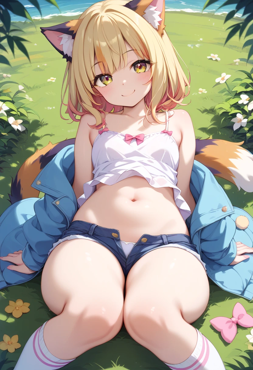 masterpiece, best quality, <lora:lumine:1>,1girl, breasts, solo, tail, animal ears, cat tail, frilled bra, underwear, cat ears, clothing cutout, navel, cleavage, blonde hair, flower, stomach, cat cutout, panties, lumine (genshin impact), frills, hair flower, tail ornament, cleavage cutout, cat lingerie, looking at viewer, hair ornament, bell, jingle bell, armpits, bra, meme attire, cowboy shot, paw print, yellow eyes, choker, kemonomimi mode, arms up, underwear only, white bra, white panties, bare shoulders, thighs, cat girl, medium breasts, tail raised, frilled panties, long hair, bare arms, ribbon, :o, groin, paw print background, bangs, nail polish, white flower, tail bell, blush, tail ribbon, animal ear fluff, tail bow, collarbone, black choker, open mouth, parted lips, sidelocks, black ribbon, large breasts, standing, lingerie, cat ear panties, ribbon choker, arm up, hair between eyes, neck bell, short hair with long locks, cameltoe, outdoors background,, BREAK (masterpiece:1.2), best quality, high resolution, unity 8k wallpaper, (illustration:0.8), extremely detailed face, perfect lighting, extremely detailed CG, (perfect hands, perfect anatomy), (masterpiece, best_quality, ultra-detailed, immaculate:1.3), epic, illustration, render, <lora:GoodHands-vanilla:1.2>, <lora:colorize:1>,