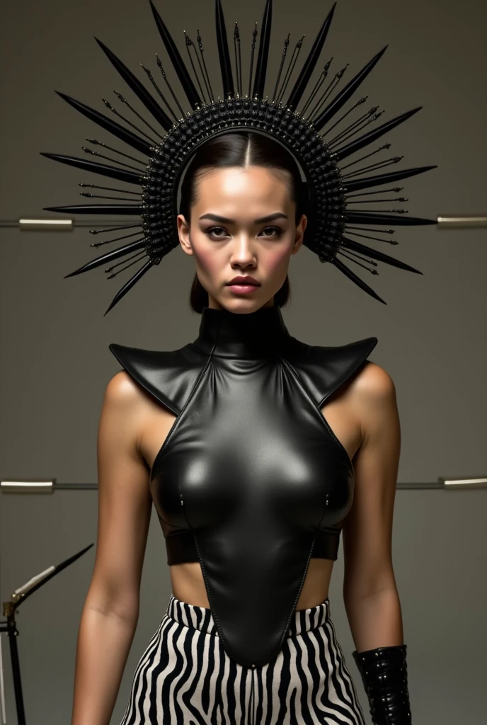 Woman naked in gold body jewelry, Highly Detailed Face and Skin Texture, ((white skin)) big green eyes, slim face, juicy lips, bimbo lips, big bimbo puffy breast, Small niples, piercing in niples, ((very curly Black hair)), pale skin, Detailed Eyes, Double Eyelids, cyberpunk gold metal jewelry BDSM, gold metal cyberpunk tapes on body, metal Collar, gold body jewelry, naked, jewelry between her legs, wet skin, she is naked, She od wet, transparent substance liquid on her body, White skin, she is in Wilde dark jungle with big trees. masterpiece, High resolution, tmasterpiece, Best Qulaity, Intricate details, Highly detailed, focus in sharp focus, detailed skin, realistic skin texture, texture, detailed eyes, professional, 4K, charming smile, shot with Canon, 85mm, Slight depth of field, Kodak Color Vision, perfectly fitted body, extremely detailed, photograph_\( ultra\), photographrealistic, Realistic, Post-processing, Maximum details, roughness, real life, ultrarealistic, photorealism, photography, 8K UHD, photography