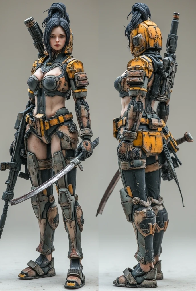 Bodysuits、armor、Kaiju 8、Tatsuyuki、girl、Japanese、Medium bust、One person、solo、Very thin、long, straight black hair、Hold up a large shield、Dynamic pose、Staring at the camera、