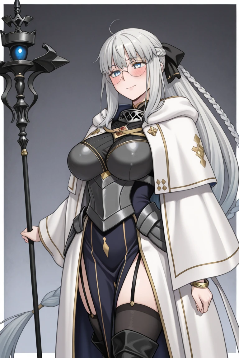 permanent, Smile, open mouth, Miradive, 1 Girl, white hair, blue eyes, masterpiece, absurd , (Intricate details), (rich and colorful),Movie Lighting,Half-length photo,Extremely detailed CG Unity 8K wallpaper, nun, show underwear