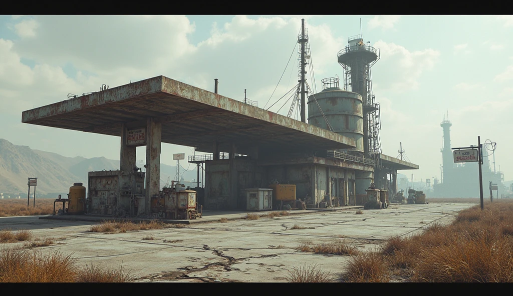 standing in an abandoned gas station