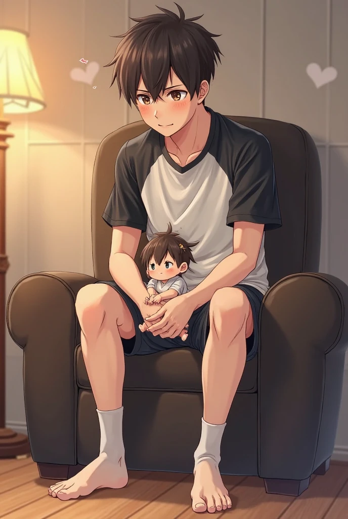 Little boy in socks