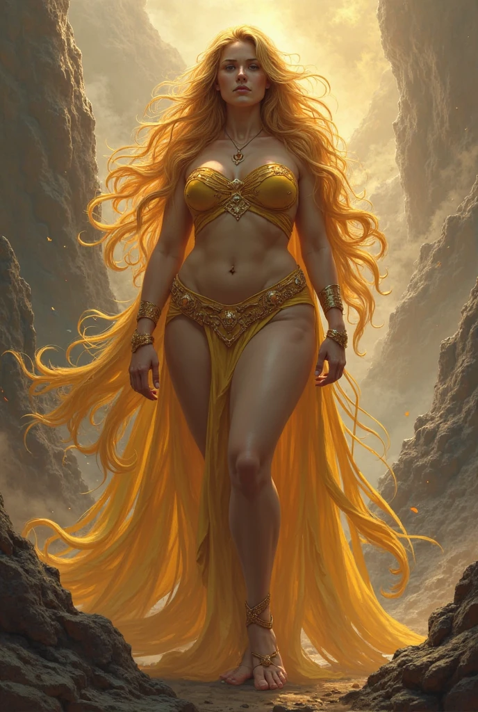 Beyonce Knowles posing, short golden dress that seems to flow like honey, dark skin, black skin