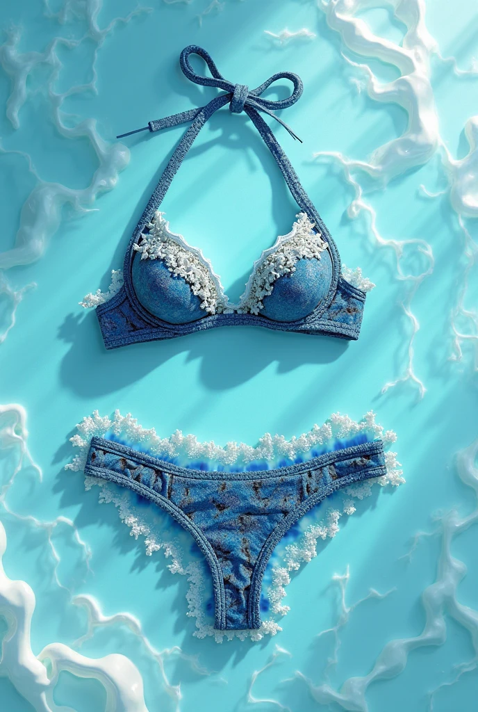 Transparent lingerie beauty seaside realism