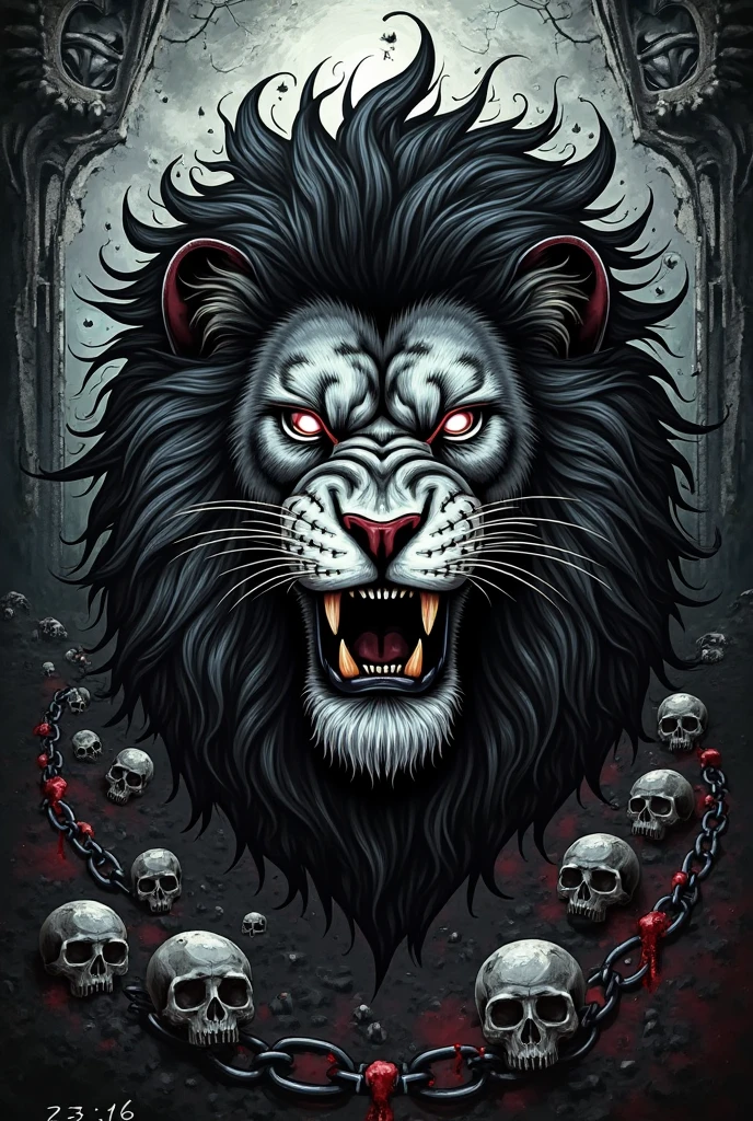E sports logo of a lion and many skulls