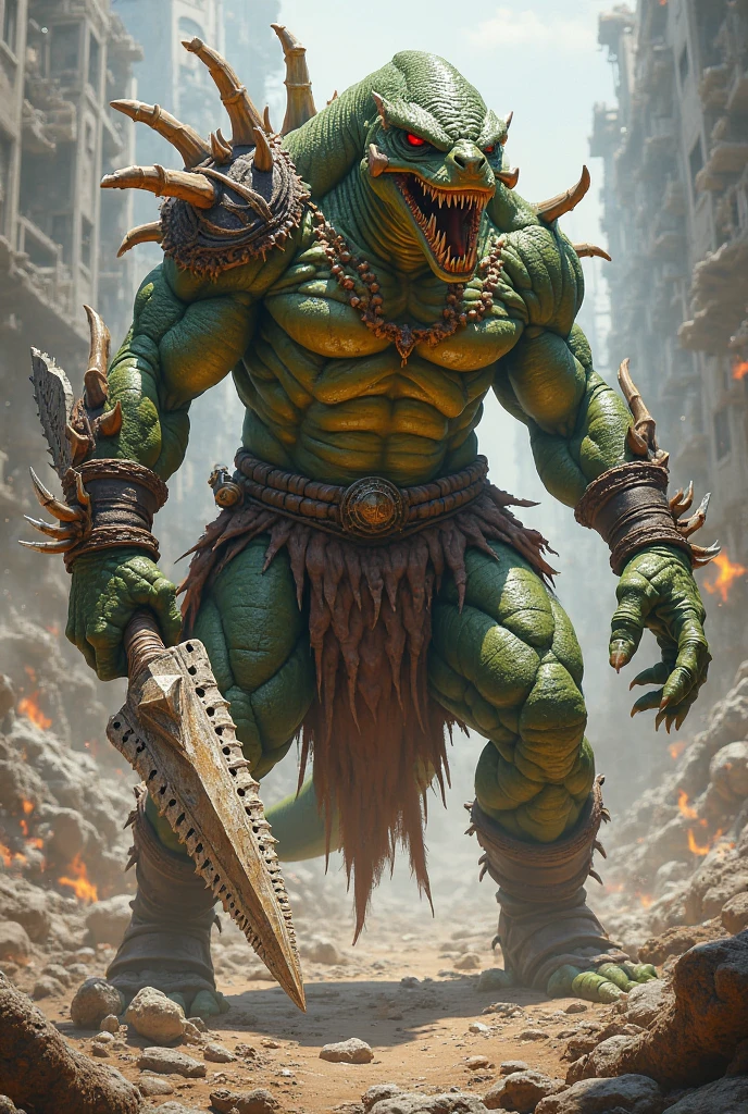 Generate me a picture of a dragon orc,The type of person who needs muscles