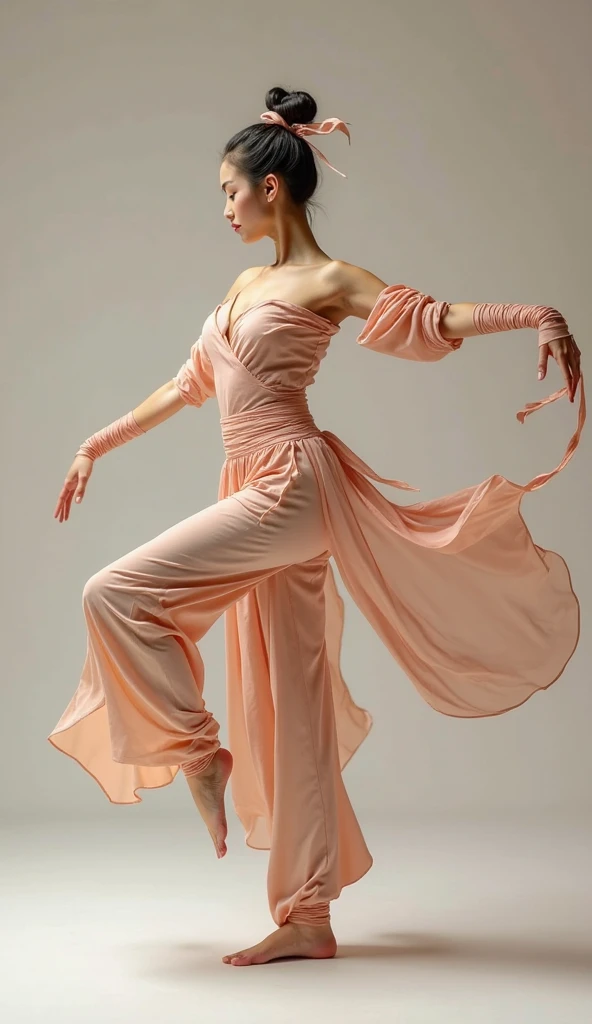 huge breasts:1.5,(Intricately detailed photographs),(reality)),(超reality主义),(Be focused))((maximum resolution)),(Best Quality),(masterpiece), yoga postures ,lift your legs,(((cheongsam,Chinese traditional costume,high neck dress,long skirt,yoga pants,With gold wire)))、full body nude