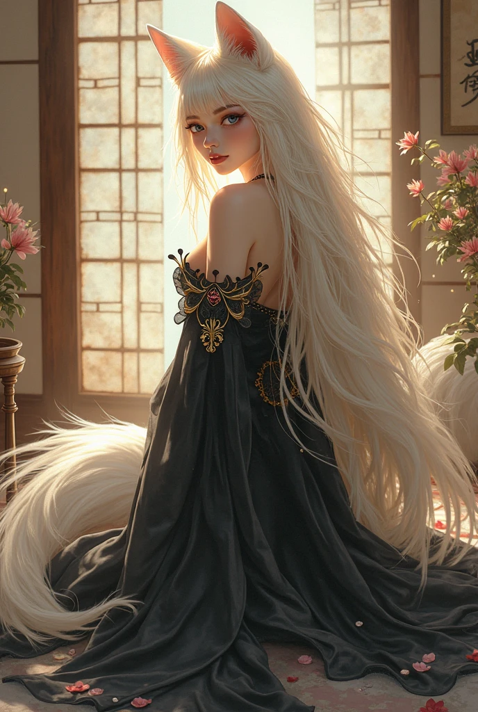 Best quality, best definition, best art, artwork, gorgeous, painting, blonde hair, long blonde hair, perfect hair, long hair, perfect skin, black skin, brown skin, black skin, dress, long white dress, white dress, greek goddess dress, full body, whole body.