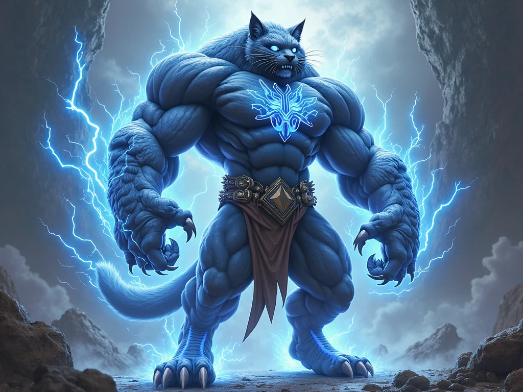 Half-panther man with long black hair and cold temperament and thunder powers