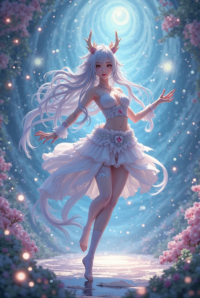 Kafka by Honkai Star Rail with 9 Kitsune Tails
