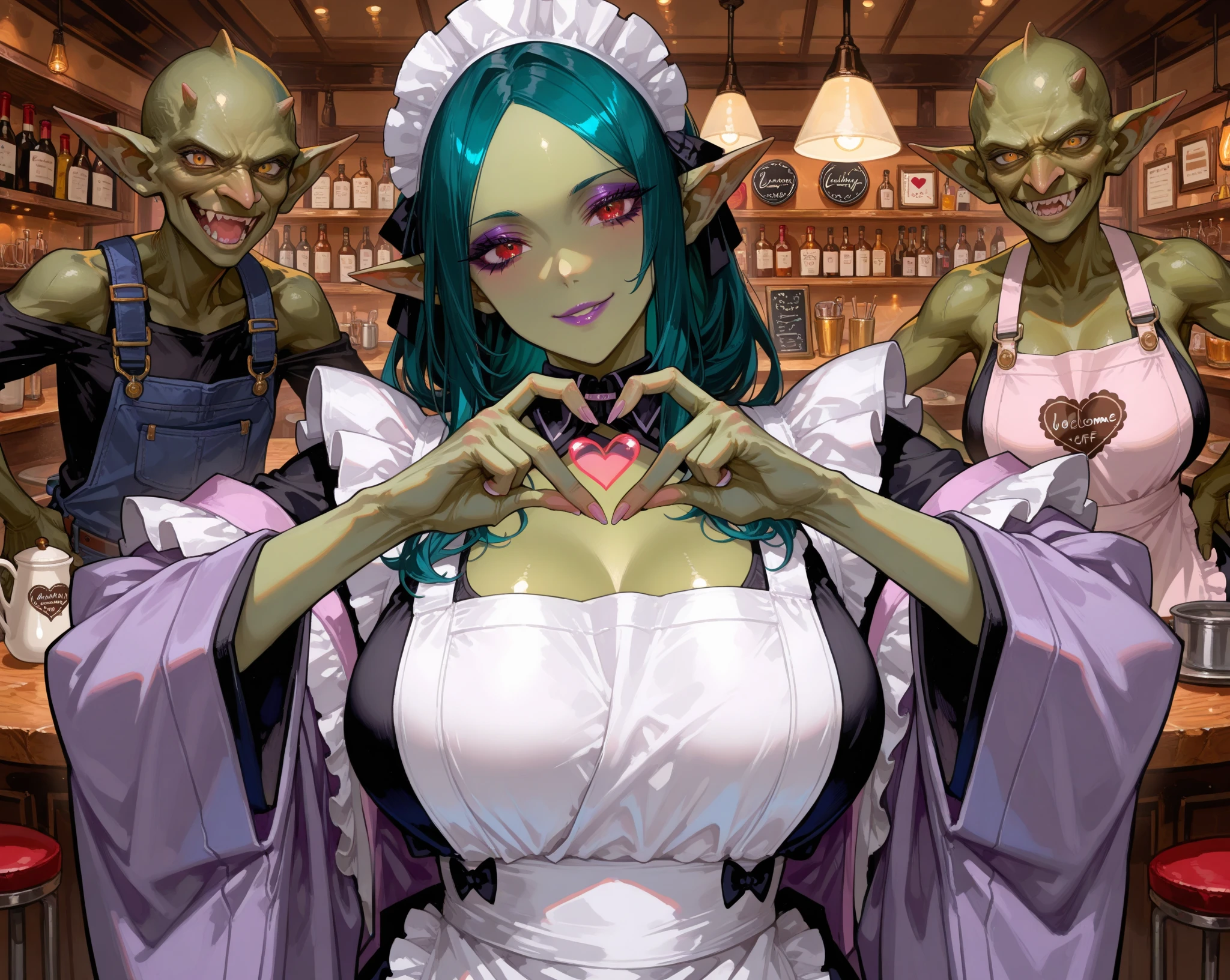 masterpiece, goblinriding, a goblin is riding a girl, goblin, mutiple goblins, goblins, (((all fours))), 1girl, (military uniform:1.1), (nose hook), reins, collar, chain, rope, obey, happy trance, smile, heart eyes, hair ornaments, expressionless, emotionless, blank eyes, empty eyes, mind control, MeninasMcallon_NDV, 1girl, pink hair, large breasts, long hair, red eyes, Torn clothes