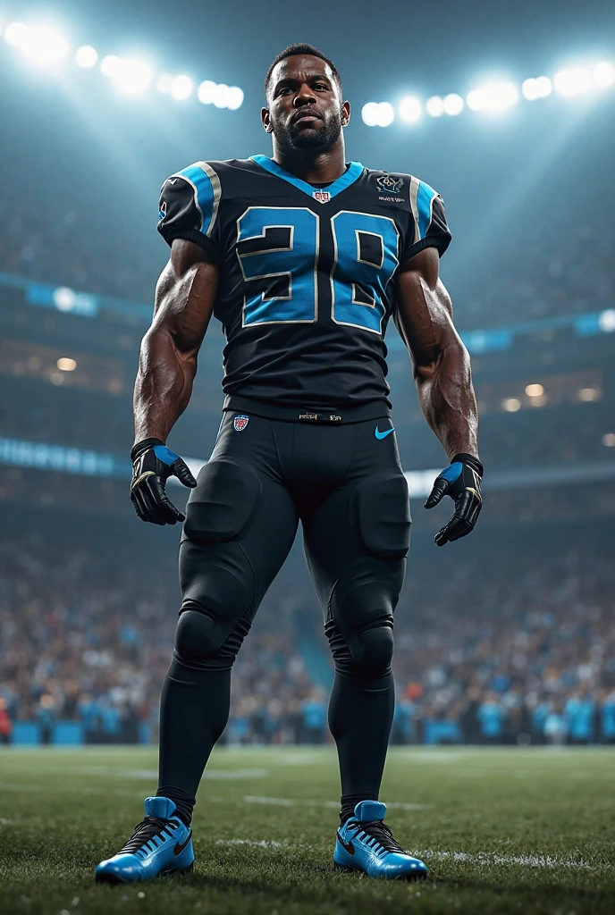 Make raw jersey and in the front side name to be panthers 11 realistic and white colour  and back side also
