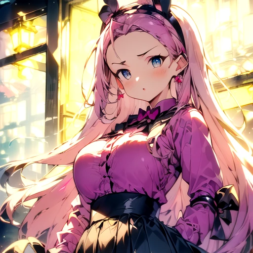 portrait、512、lofi、Girl with bike、City view outside the window、night、Pastel colors、Painting, lots of stars and moon, super big breast