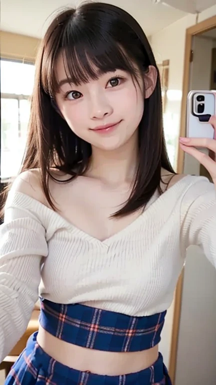 Asian girl in arafe wearing denim vest and scarf, wan adorable korean face, Young adorable Korean face, 8K selfie photo, young cute wan asian face, Eyes intact、jaeyeon nam, Jinyoung Shin, girl cute-fine-face, cute - fine - face, joy gaze, she has a cute face, clear cute face, ulzzangs、Poses in motion
