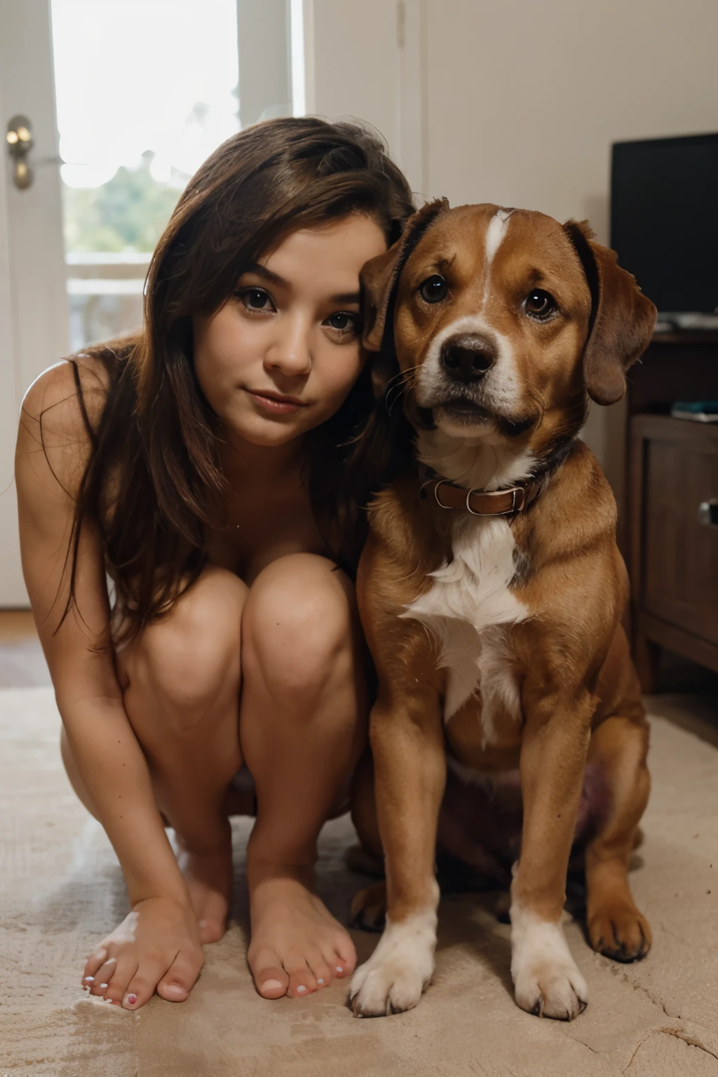 Create a very cute picture with animals and nature