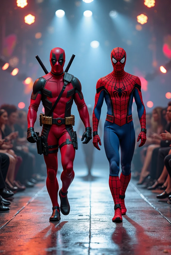 Deadpool and Spiderman in their underwear, feeling very horny 