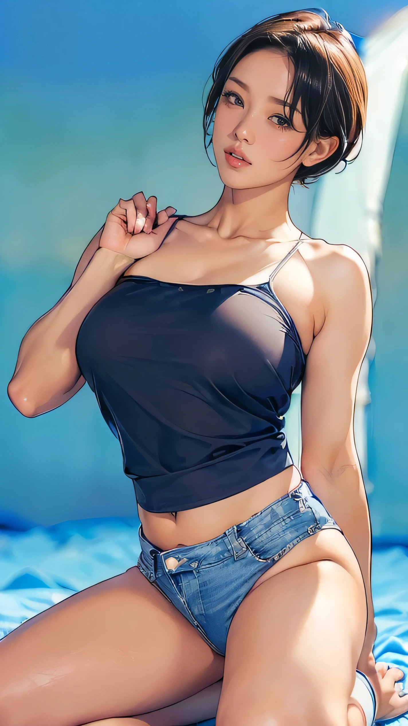(One Woman),(whole body:1.5),(front:1.5),((Jill Valentine sits tired:1,5)),((Blue tank top:1.5)),((Dirty jeans:1.5)),((Plain white sneakers:1.5)),BREAK((Tired look:1.5)),(short hair:1.5),(Dirty Face:1.5),(Beautiful Eyes:1.3),(Very detailedな顔:1.5),((Very detailedな女性の手の描画:1.5)),((Muscular:1.5)),BREAK((Sexy Looks:1.5)),(Beautiful body:1.5),(Very sensual:1.5),(The background is an American-style night city:1.5),((biohazard style:1.5)),(((Blur the background:1.5))),(Written boundary depth:1.5),BREAK(((masterpiece:1.5),(highest quality:1.5),(Very detailed:1.5),(High resolution:1.5),(Realistic:1.5),(Photorealistic:1.5),(Delicate depiction),(Careful depiction))),8k,wallpaper