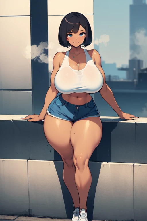 there is 1woman walking through the street,solo,(((A MILF: 1.4))), (Curvy:1.35),(((Dark skin))),Curvy physique,, Thick body,((Completely naked)),,((naked ),,model in Japan,((Sexual suggestiveness)),from above she’s on a bed