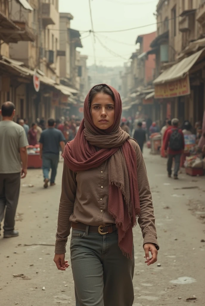 an iranian woman in the street
