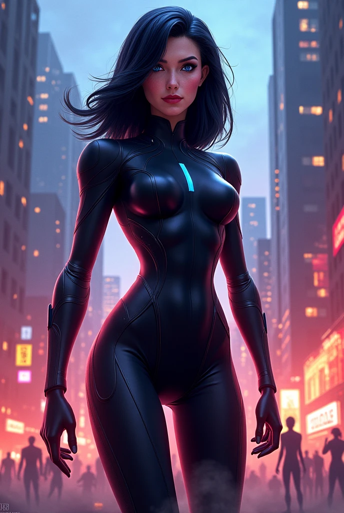 anime artwork <lora:FF_Safe_AnimXL:1> a girl in black and white standing on a ledge, jet black haired cyberpunk girl, female cyberpunk anime girl, cyberpunk anime girl mech, cyberpunk anime girl, sci fi female character, portrait of a sci - fi woman, cyberpunk style ï¼ hyperrealistic, perfect anime cyborg woman, anime cgi style, cyberpunk anime girl in hoodie, anime cgi, 3d render of catwoman . anime style, key visual, vibrant, studio anime,  highly detailed