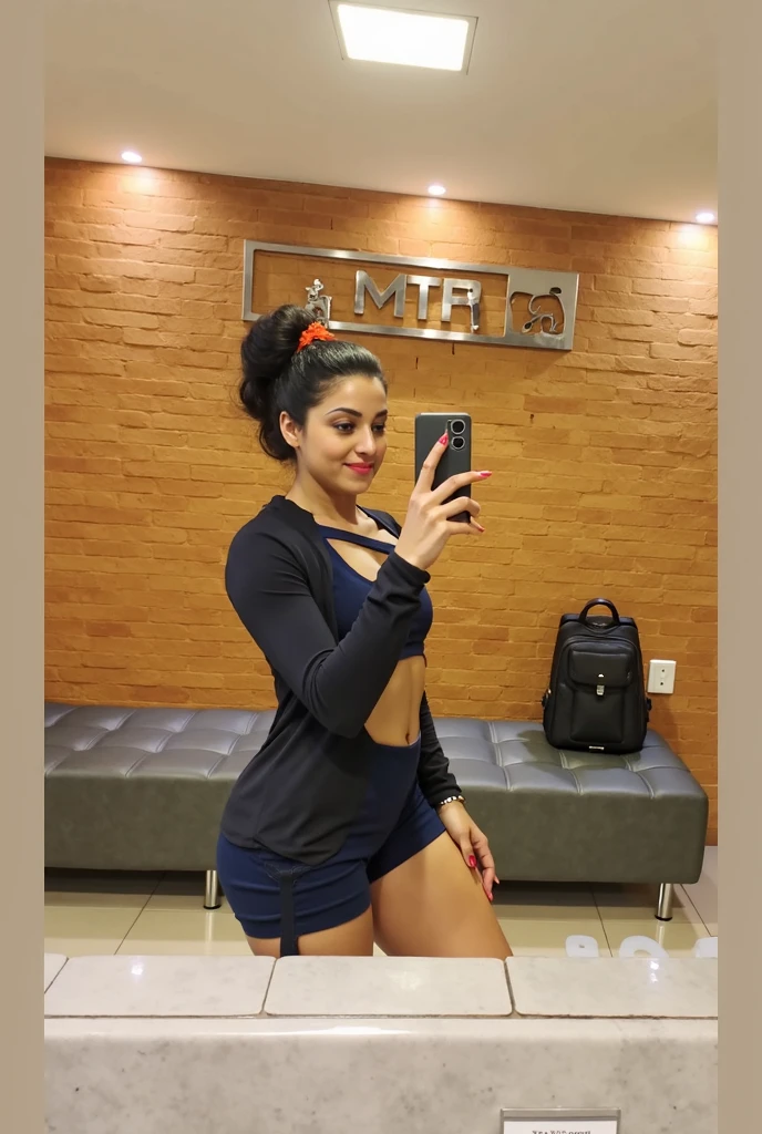 there is a woman in a pink top holding a toothbrush, sweaty 4 k, wearing red tank top, the extremely hot and sexy, sport bra and shirt, bra, with cigar, wearing a sexy cropped top, latina, smoking with squat down pose, while smoking a cigar, with a straw, red bra, subject action: smoking a cigar