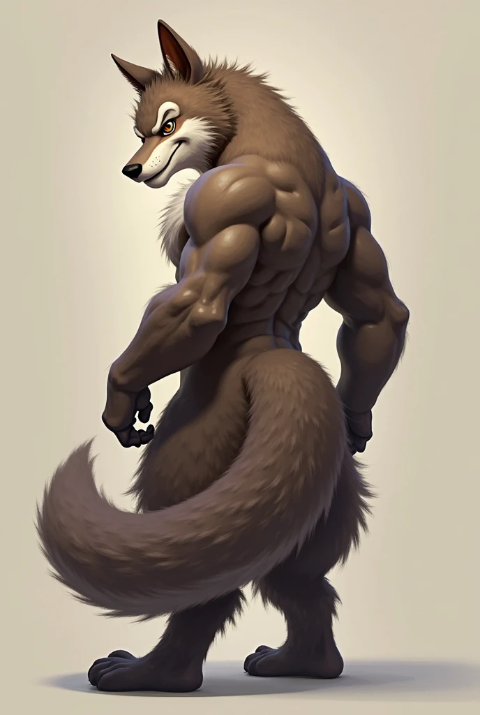 A naked furry with mucles and showing his penis