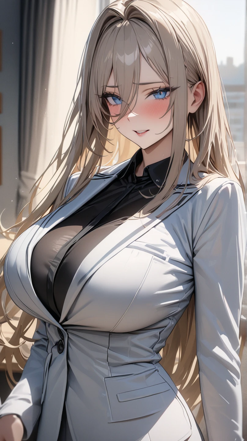 portrait, realistic, elegant mature woman, blue eyes, blonde hair, 4k resolution cg, beautiful cg, soft light