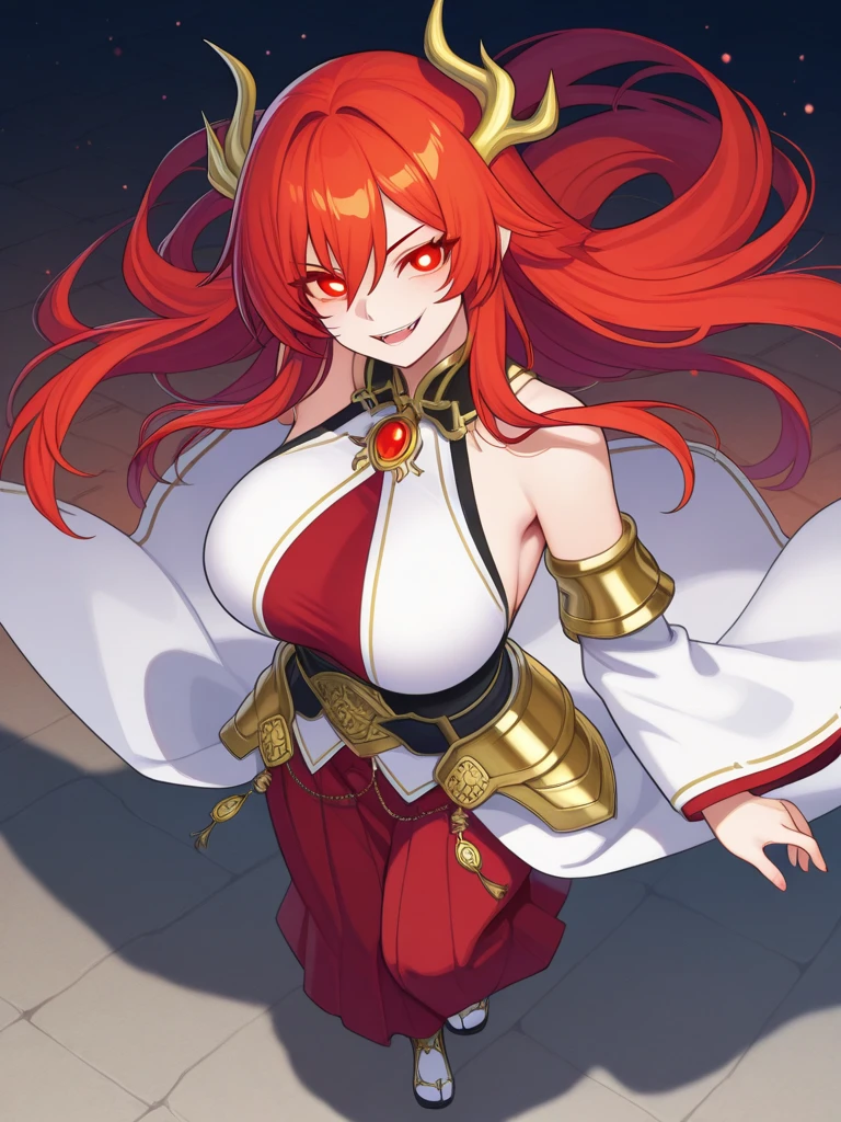 Dragon personification, girl, dragon horn, active, dragon's eyes, ((masterpiece)),4k,very detailed,