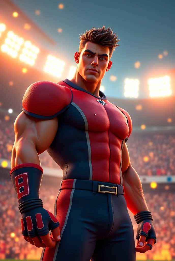 In a futuristic world, a super athlete wearing a high-tech sports suit competes in an athletics race in a high-tech arena. His strides are light and powerful, as if he is flying. The entire arena is illuminated by high-tech lights, giving a sense of the future. Several robotic referees are observing the competition from the sidelines. Surroundings are filled with elements of white and silver, creating a clean and sharp atmosphere. In this futuristic world, a powerful athlete still manages to inspire respect and admiration.
(best quality,4k,8k,highres,masterpiece:1.2),ultra-detailed,(realistic,photorealistic,photo-realistic:1.37),HDR,studio lighting,physically-based rendering,extreme detail description,professional,vivid colors,bokeh,portraits