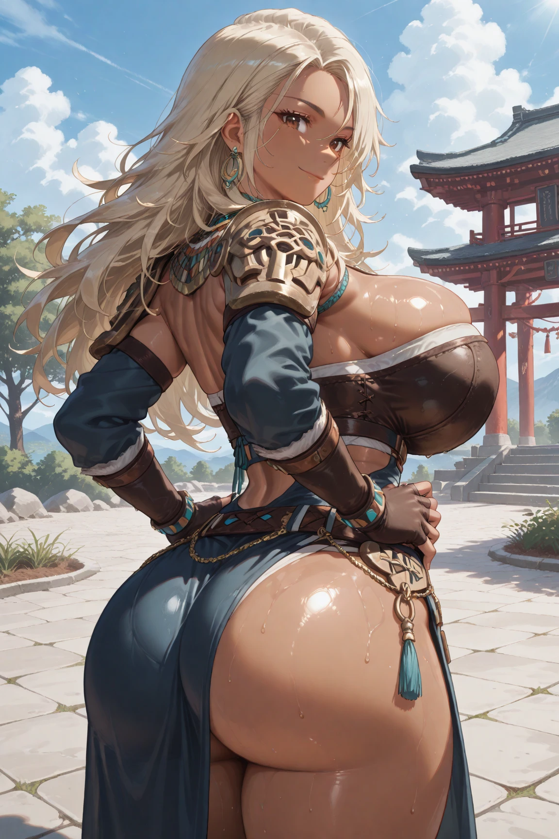 SFW, (lindo, (obra-prima: 1.2), (melhor qualidade: 1.2), perfect  lighting, Jadepunk, Asiatic woman, bille, Asian clothing, branco e dourado, robotical,((obra-prima)), (melhor qualidade), (detalhado), (1 menina), coxas, seios grandes, ass