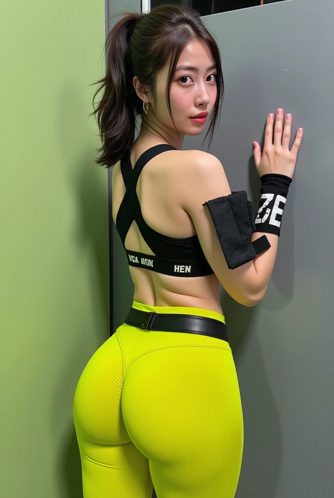 facing back, Super close-up of buttocks, ((Dolphin Shorts)), Sweatshirt, Smiling smile, (NSFW), 1womanl, 独奏, 24 year old, 7headed body, (Ideal ratio body proportions), (Composition from head to thigh), erectile nipple, Sexy body, Wet, short-hair, A dark-haired, small tits, A slender, Small buttocks, beauty legs, Skinny Legs, surrealism, Cinematic lighting, depth of fields, One-person viewpoint, F/1.8, 135 mm, nffsw, masutepiece, ccurate, ((Anatomically correct)), Textured skin, Super Detail, high details, High quality, awardwinning, Best Quality, hight resolution, 8K